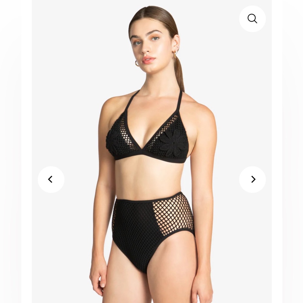 Robin Piccone Black Crochet Pua Bikini Set - Size XS - NWT